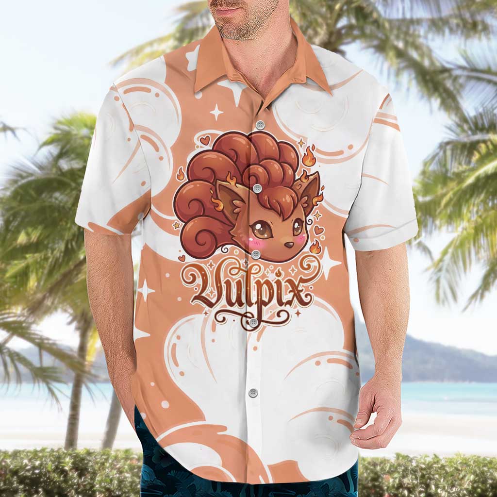 Vulpix Hawaiian Shirt Vintage Flame Swirl Art