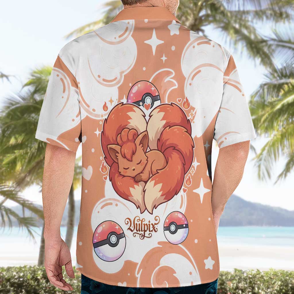 Vulpix Hawaiian Shirt Vintage Flame Swirl Art