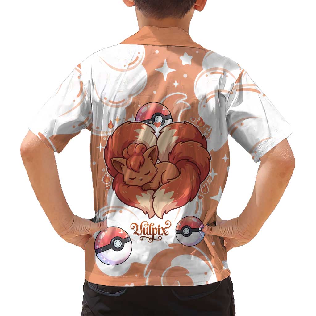 Vulpix Hawaiian Shirt Vintage Flame Swirl Art