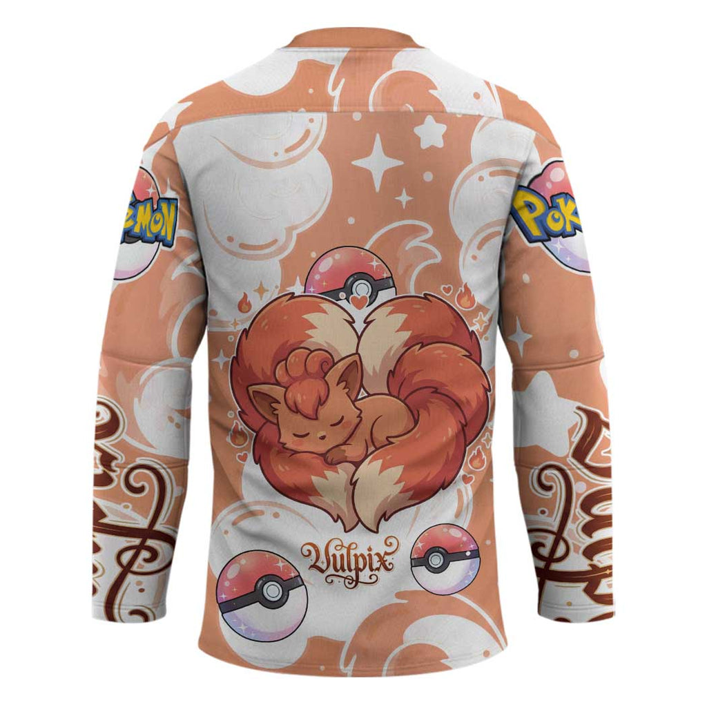 Vulpix Hockey Jersey Vintage Flame Swirl Art