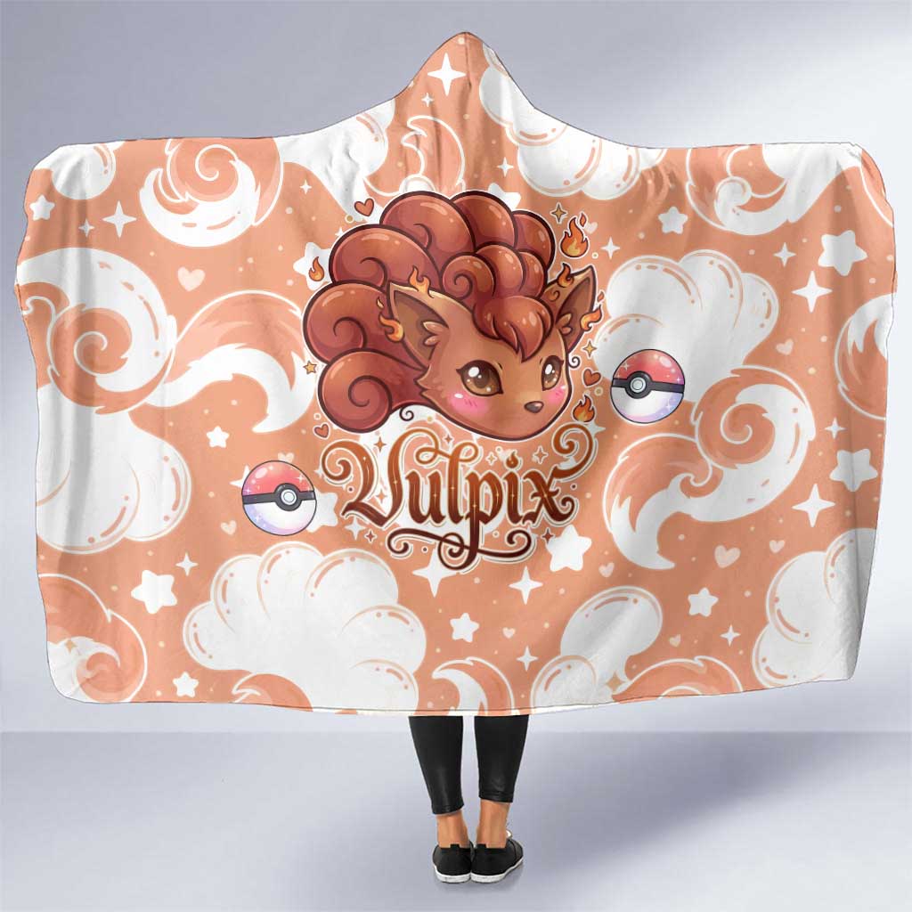 Vulpix Hooded Blanket Vintage Flame Swirl Art