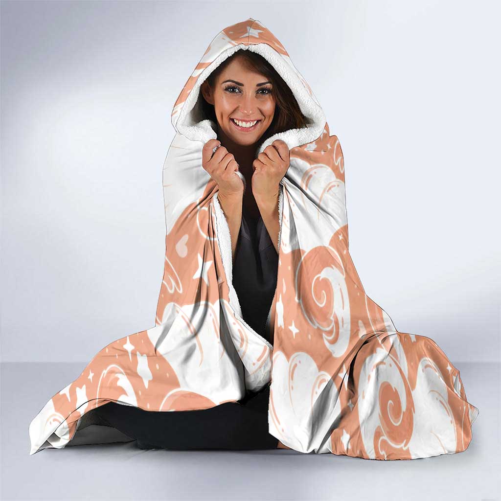 Vulpix Hooded Blanket Vintage Flame Swirl Art