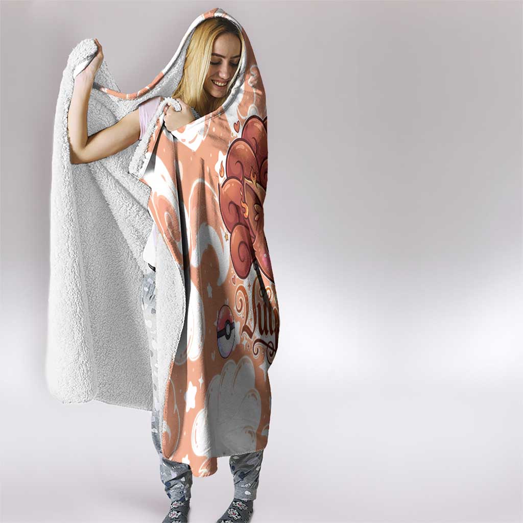 Vulpix Hooded Blanket Vintage Flame Swirl Art
