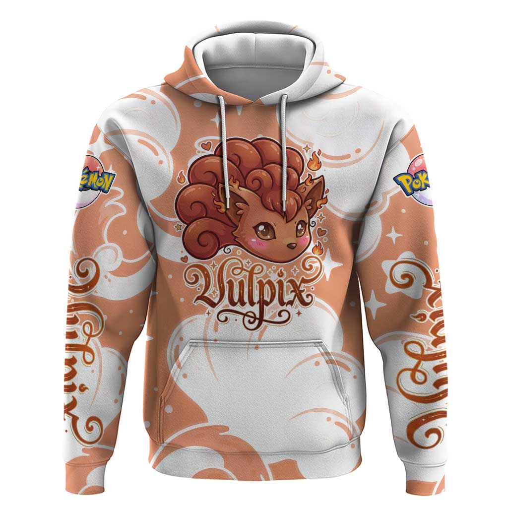 Vulpix Hoodie Vintage Flame Swirl Art