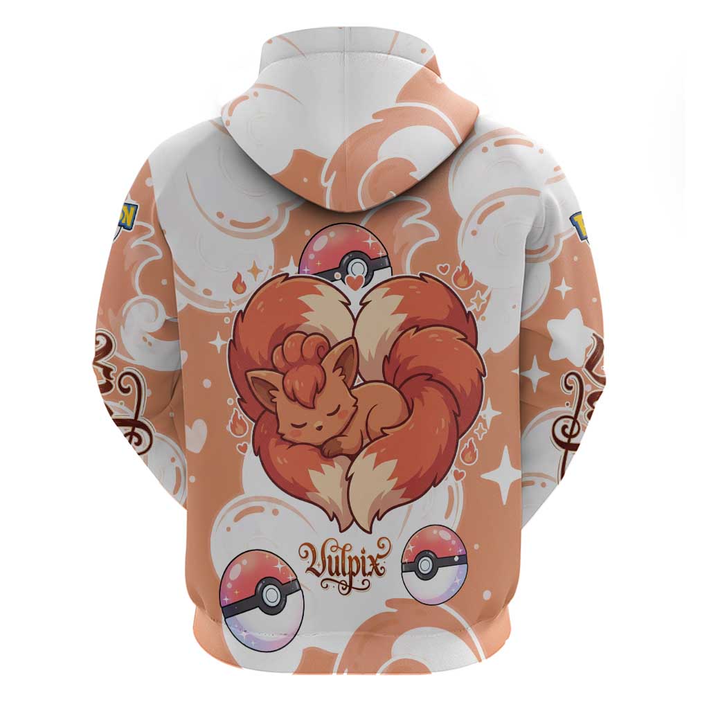 Vulpix Hoodie Vintage Flame Swirl Art