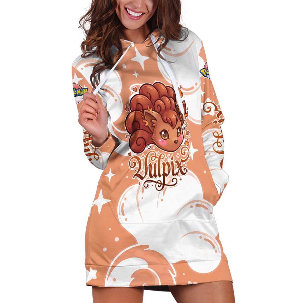 Vulpix Hoodie Dress Vintage Flame Swirl Art