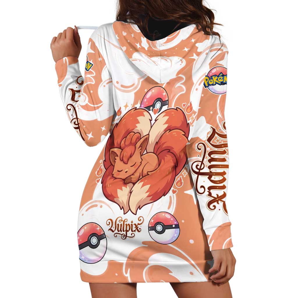 Vulpix Hoodie Dress Vintage Flame Swirl Art