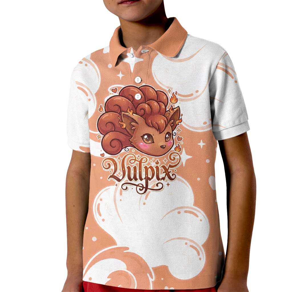 Vulpix Kid Polo Shirt Vintage Flame Swirl Art