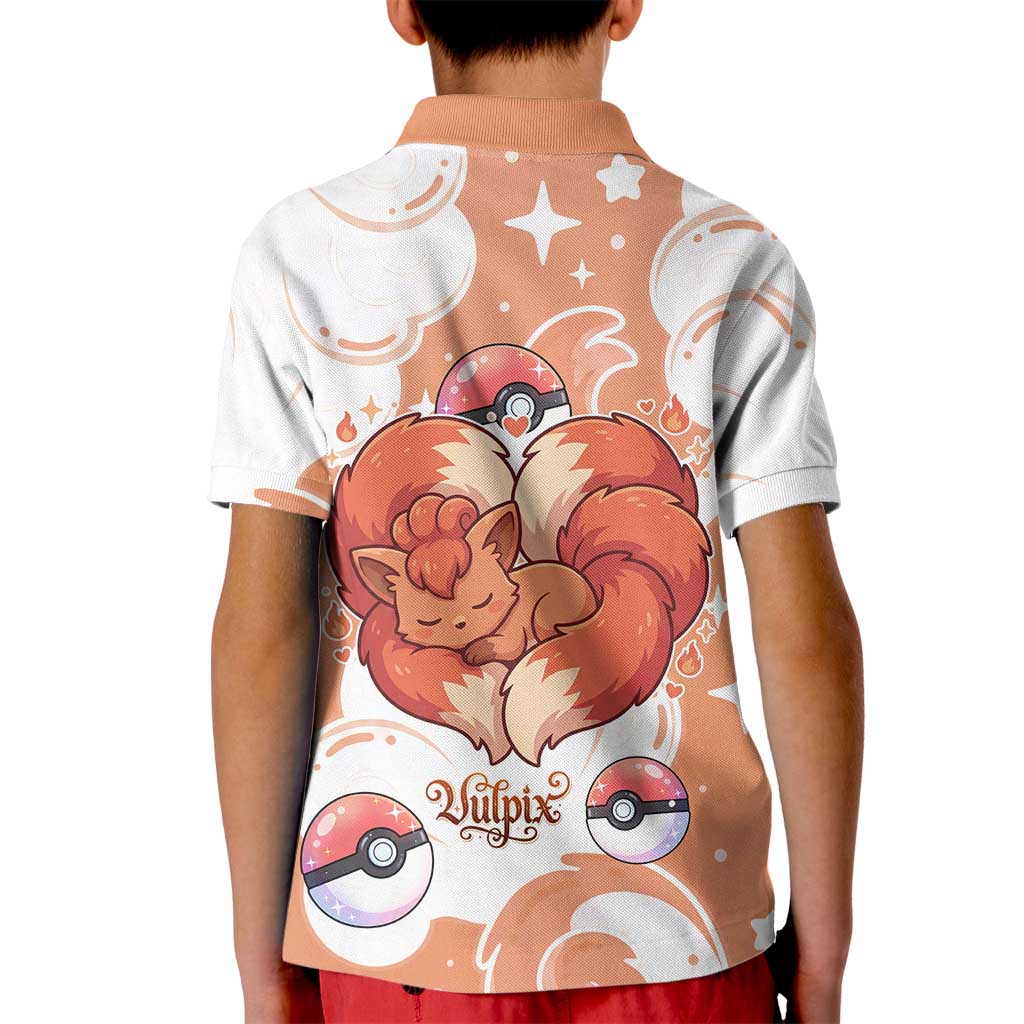 Vulpix Kid Polo Shirt Vintage Flame Swirl Art