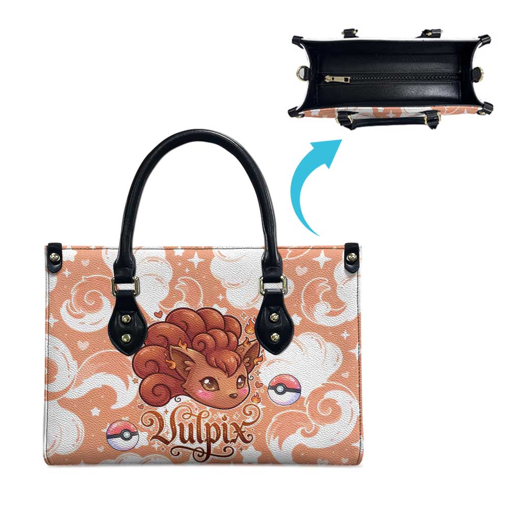 Vulpix Leather Bag Vintage Flame Swirl Art