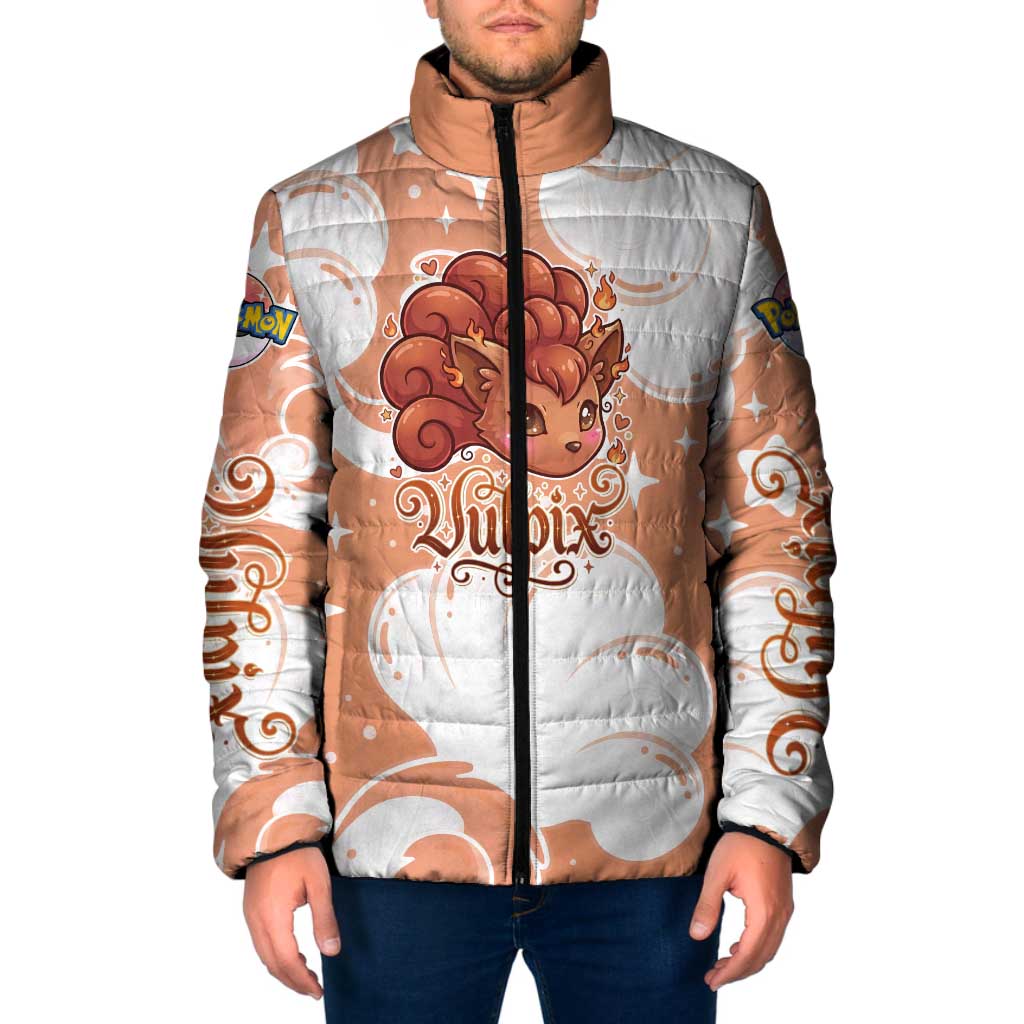 Vulpix Padded Jacket Vintage Flame Swirl Art