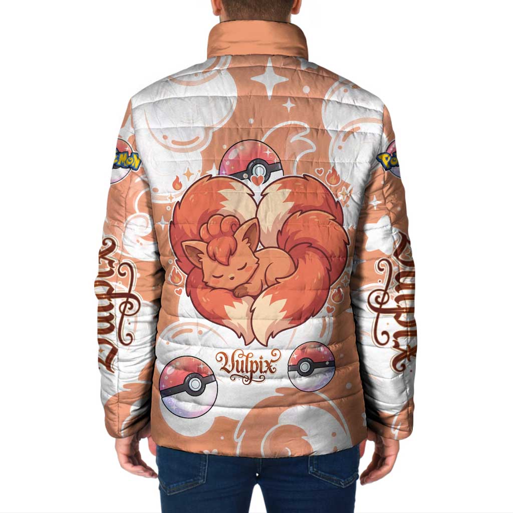 Vulpix Padded Jacket Vintage Flame Swirl Art
