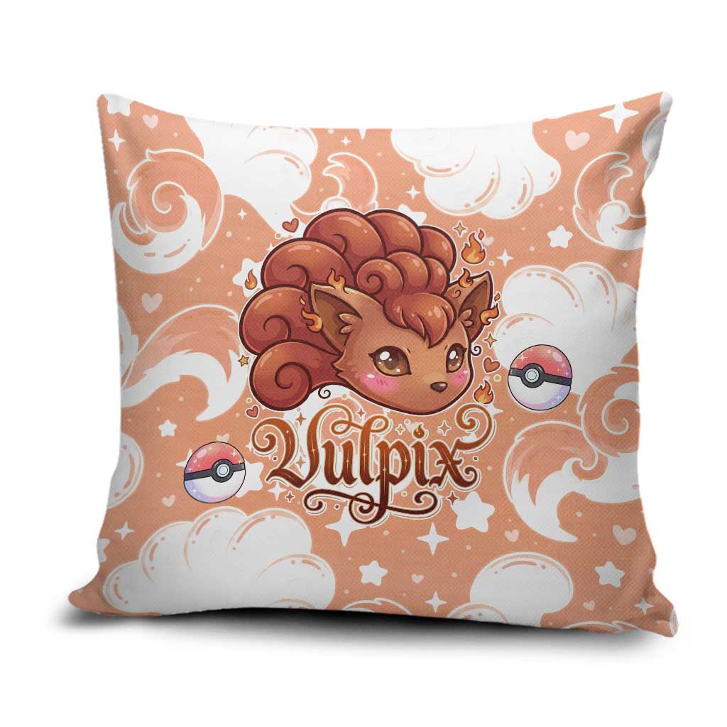 Vulpix Pillow Cover Vintage Flame Swirl Art