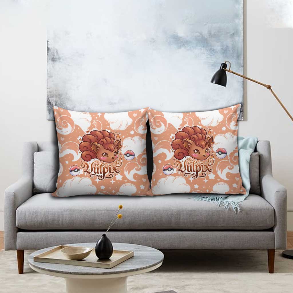 Vulpix Pillow Cover Vintage Flame Swirl Art