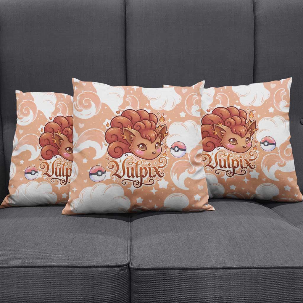 Vulpix Pillow Cover Vintage Flame Swirl Art