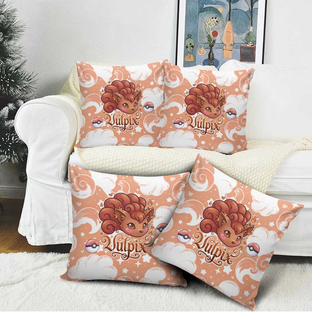 Vulpix Pillow Cover Vintage Flame Swirl Art