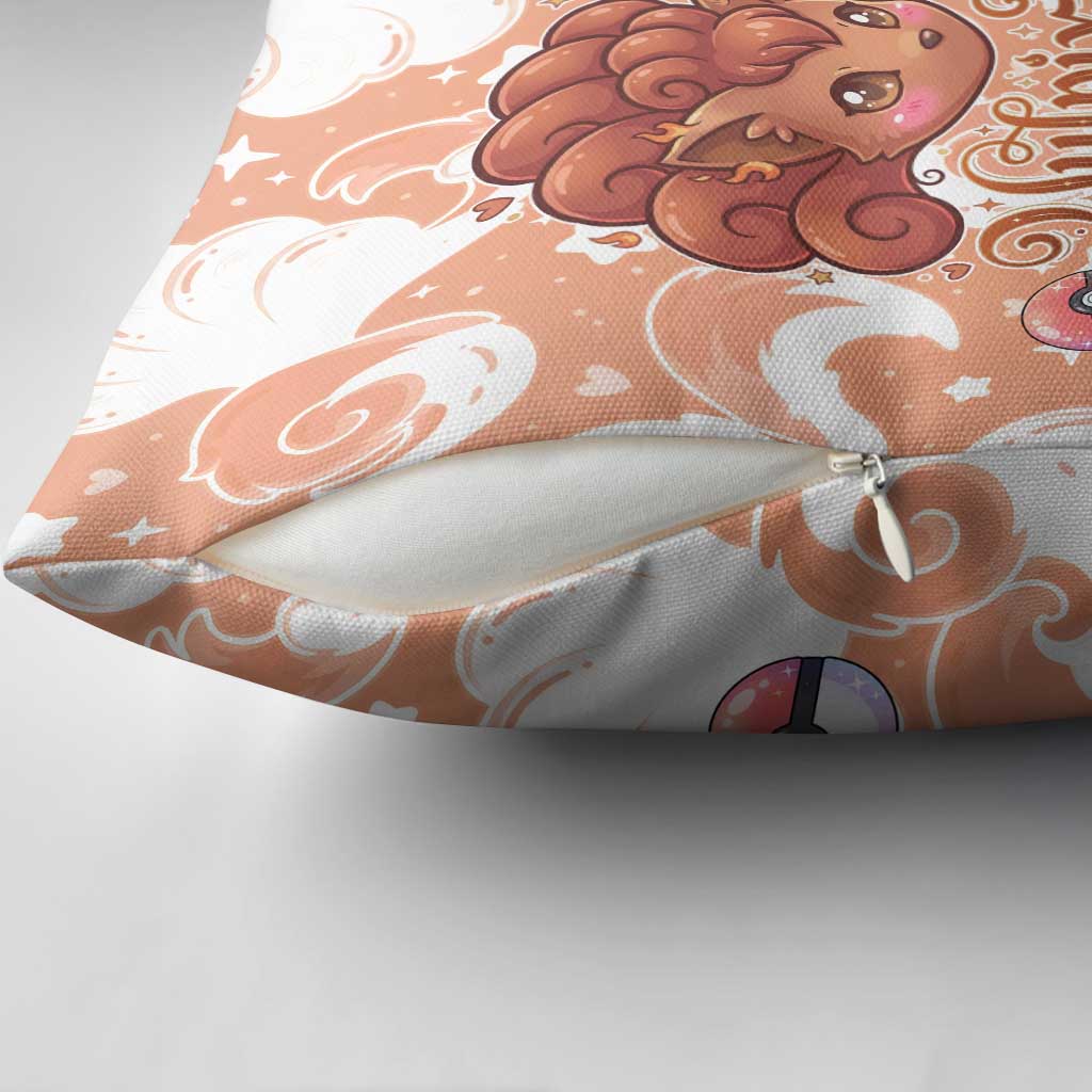 Vulpix Pillow Cover Vintage Flame Swirl Art