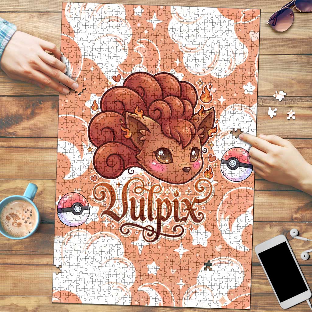 Vulpix Puzzle Vintage Flame Swirl Art