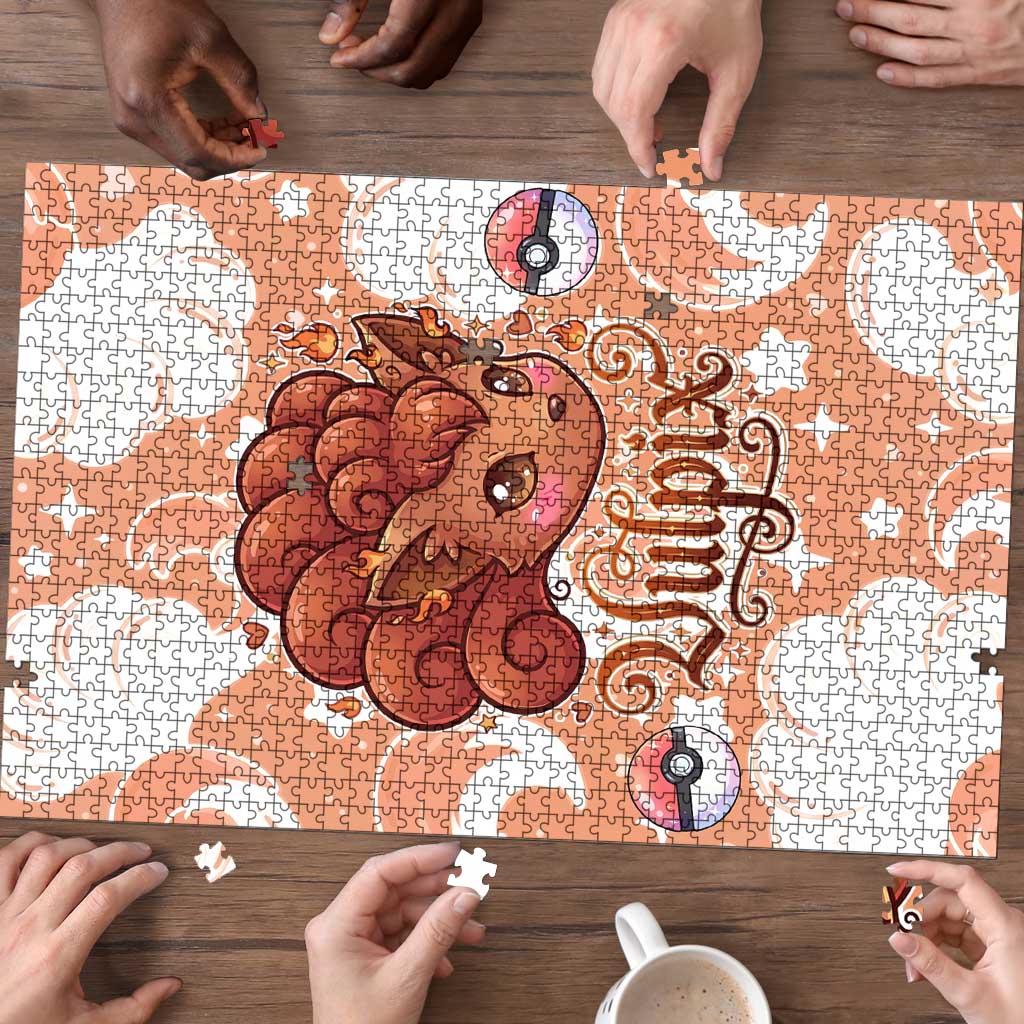 Vulpix Puzzle Vintage Flame Swirl Art