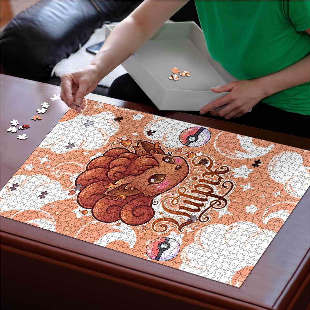 Vulpix Puzzle Vintage Flame Swirl Art