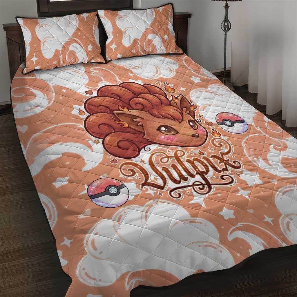 Vulpix Quilt Bed Set Vintage Flame Swirl Art