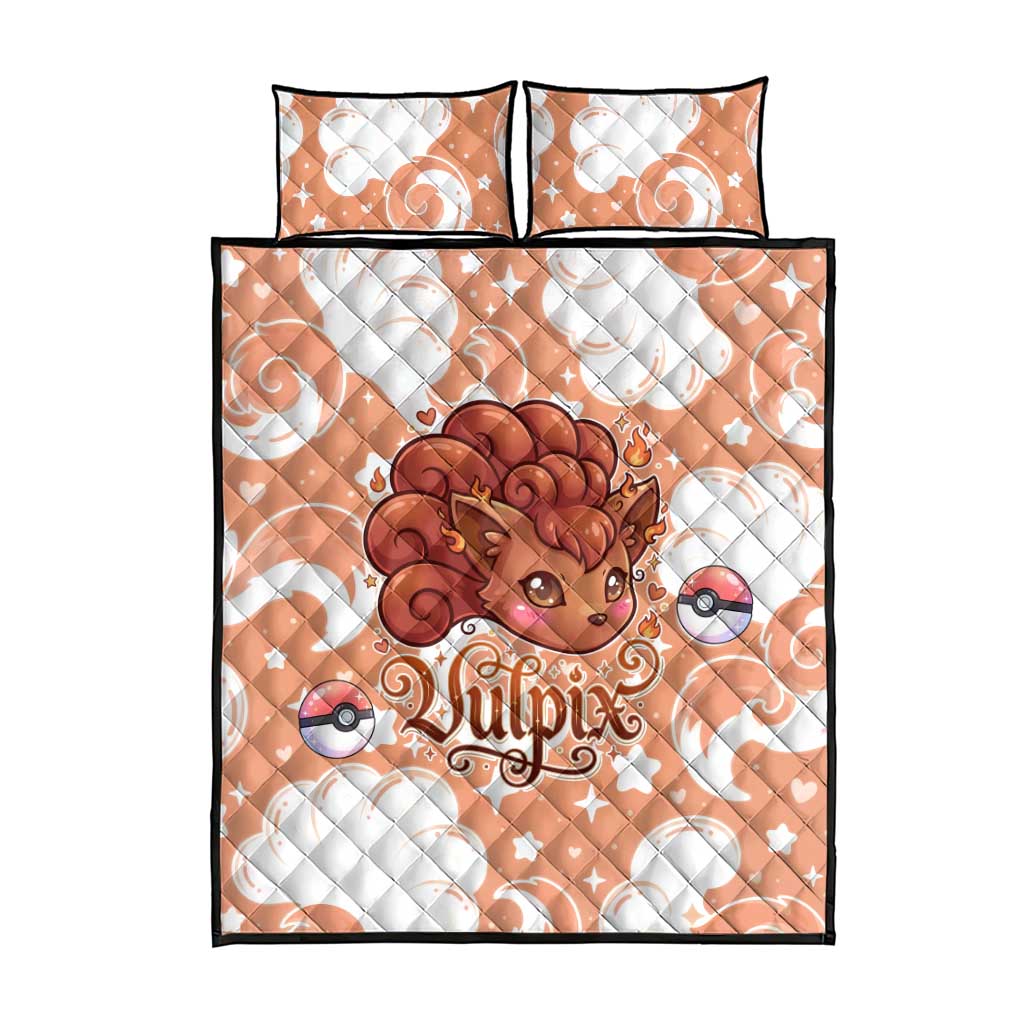 Vulpix Quilt Bed Set Vintage Flame Swirl Art