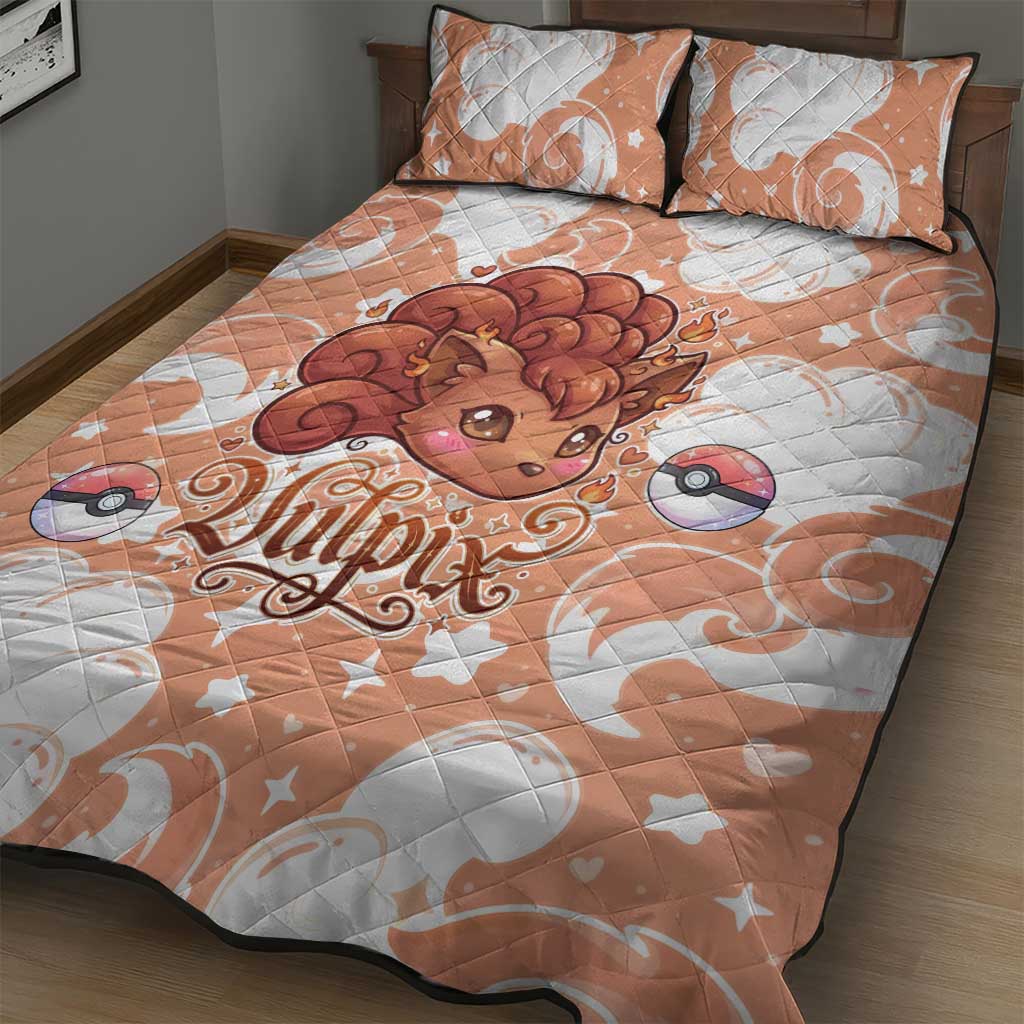 Vulpix Quilt Bed Set Vintage Flame Swirl Art