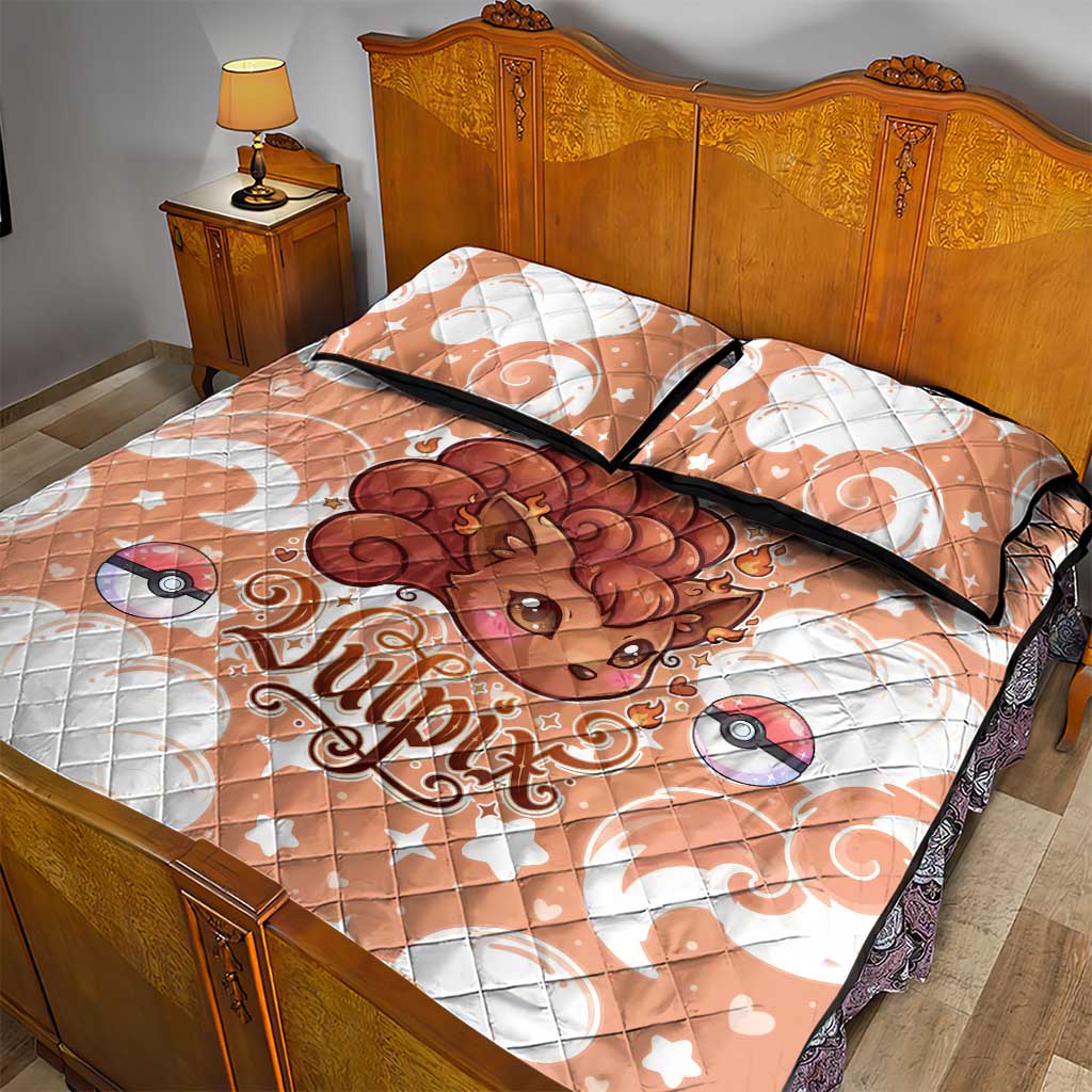 Vulpix Quilt Bed Set Vintage Flame Swirl Art