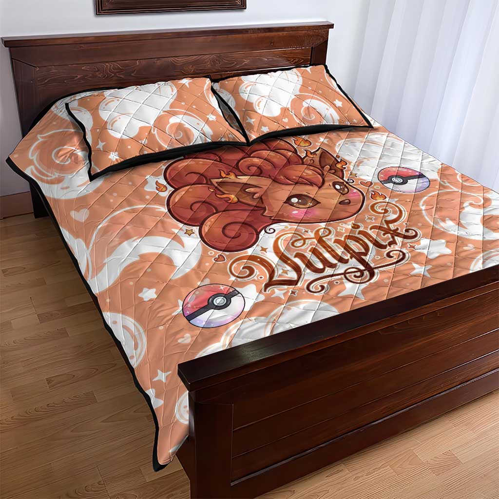Vulpix Quilt Bed Set Vintage Flame Swirl Art