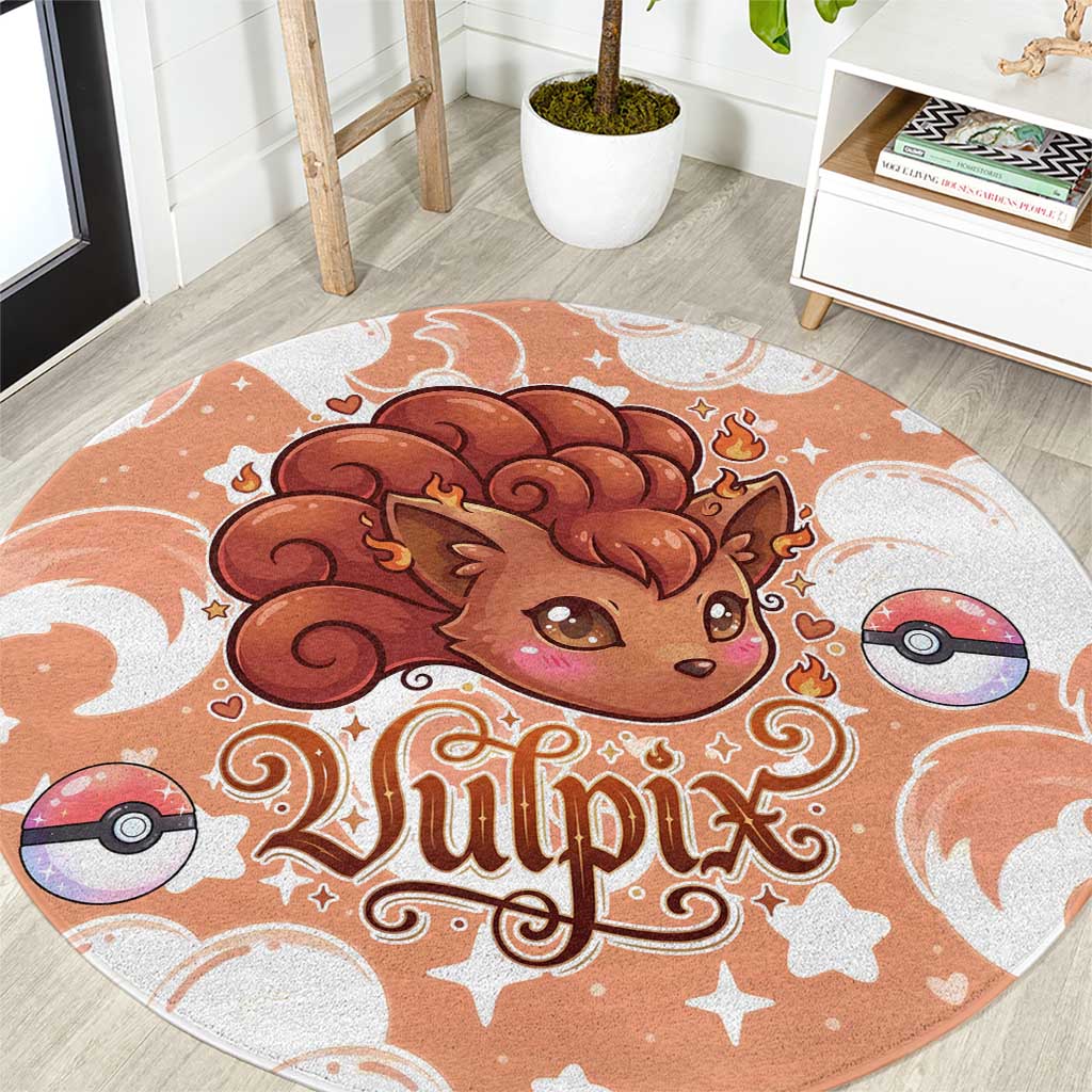 Vulpix Round Carpet Vintage Flame Swirl Art
