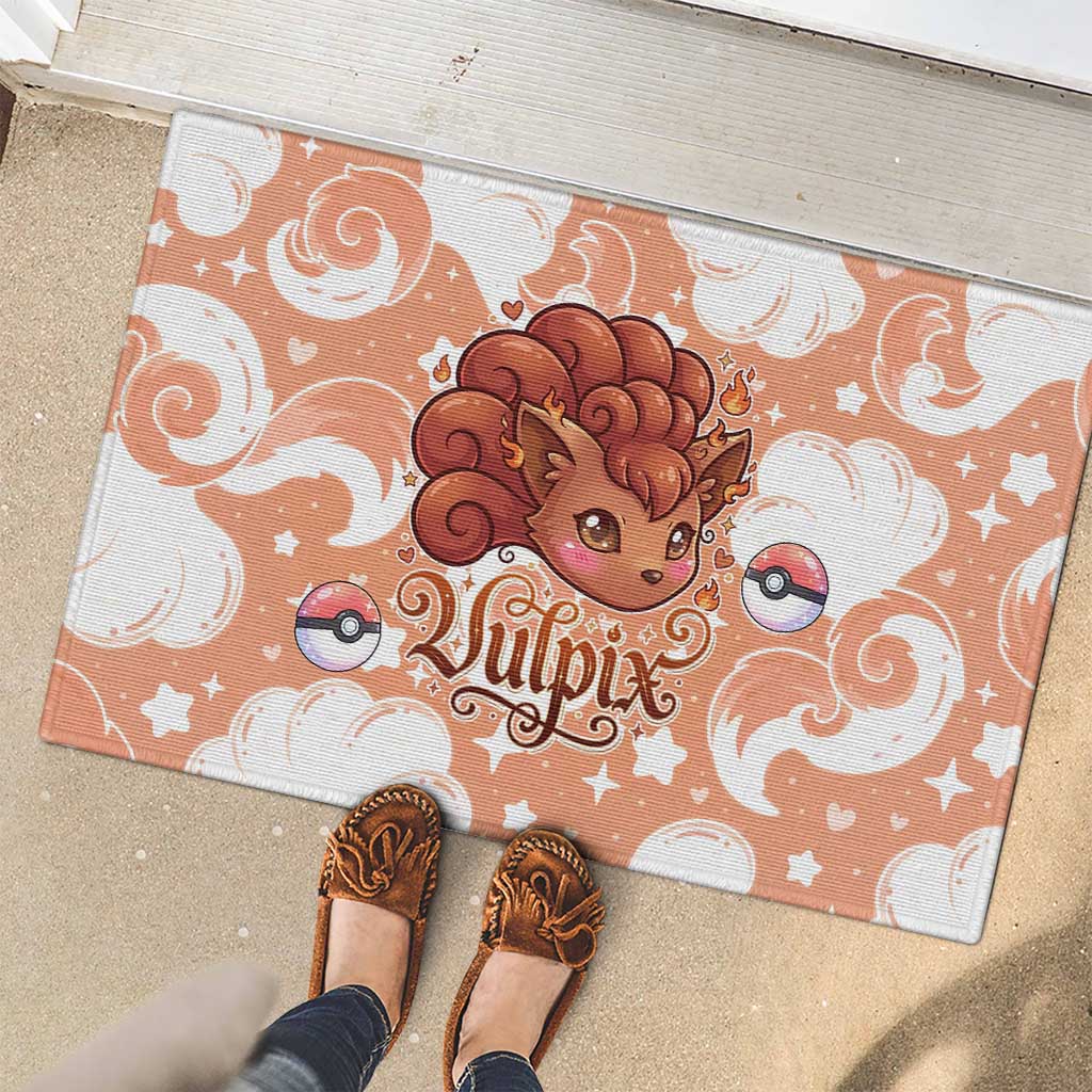 Vulpix Rubber Doormat Vintage Flame Swirl Art