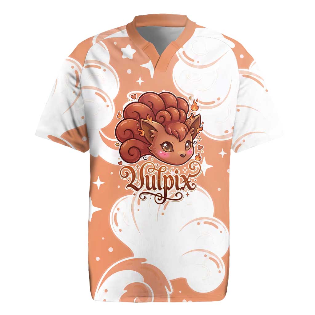 Vulpix Rugby Jersey Vintage Flame Swirl Art