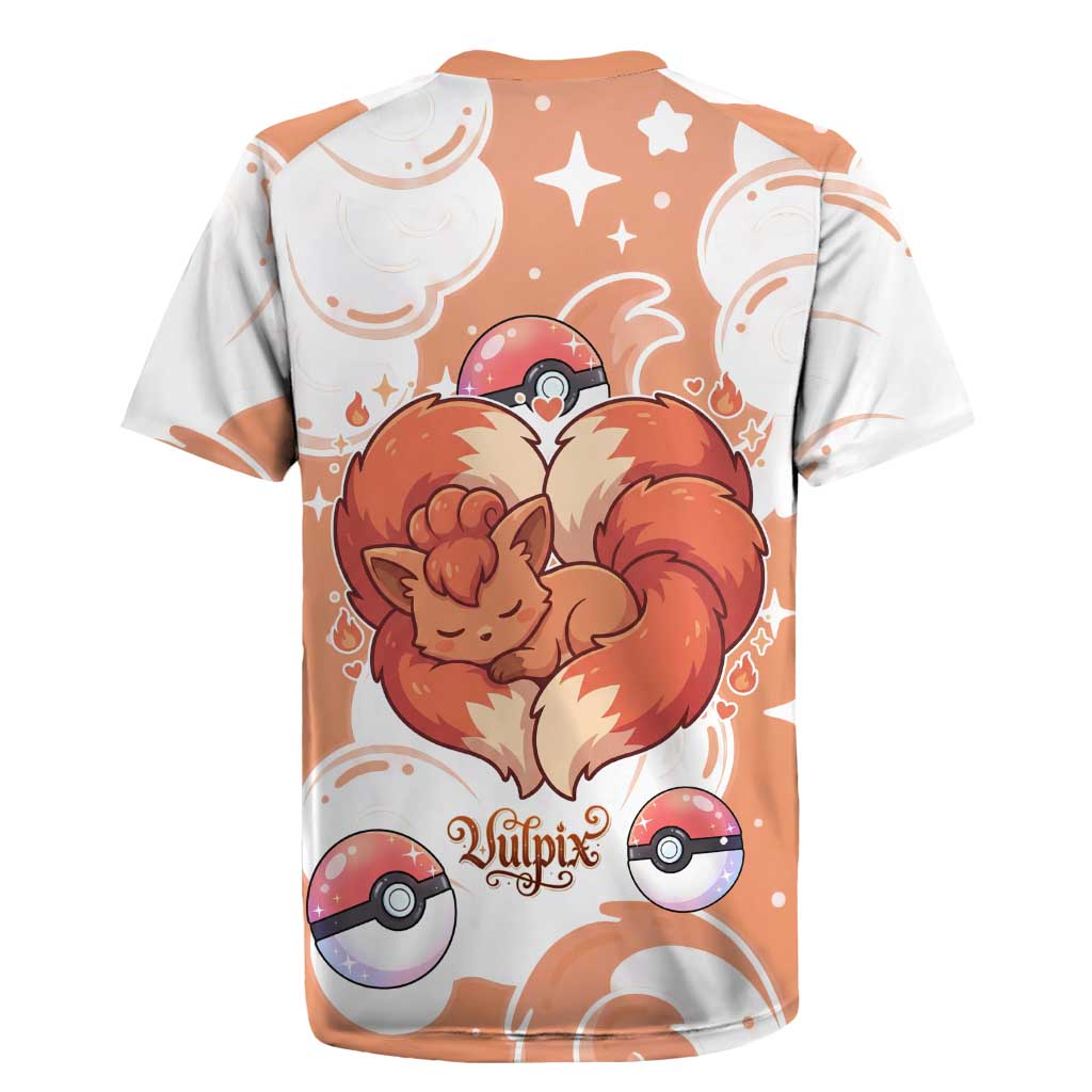 Vulpix Rugby Jersey Vintage Flame Swirl Art