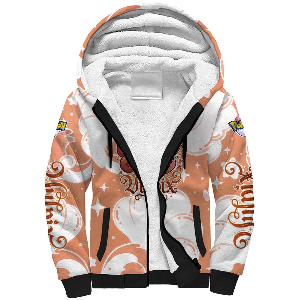 Vulpix Sherpa Hoodie Vintage Flame Swirl Art