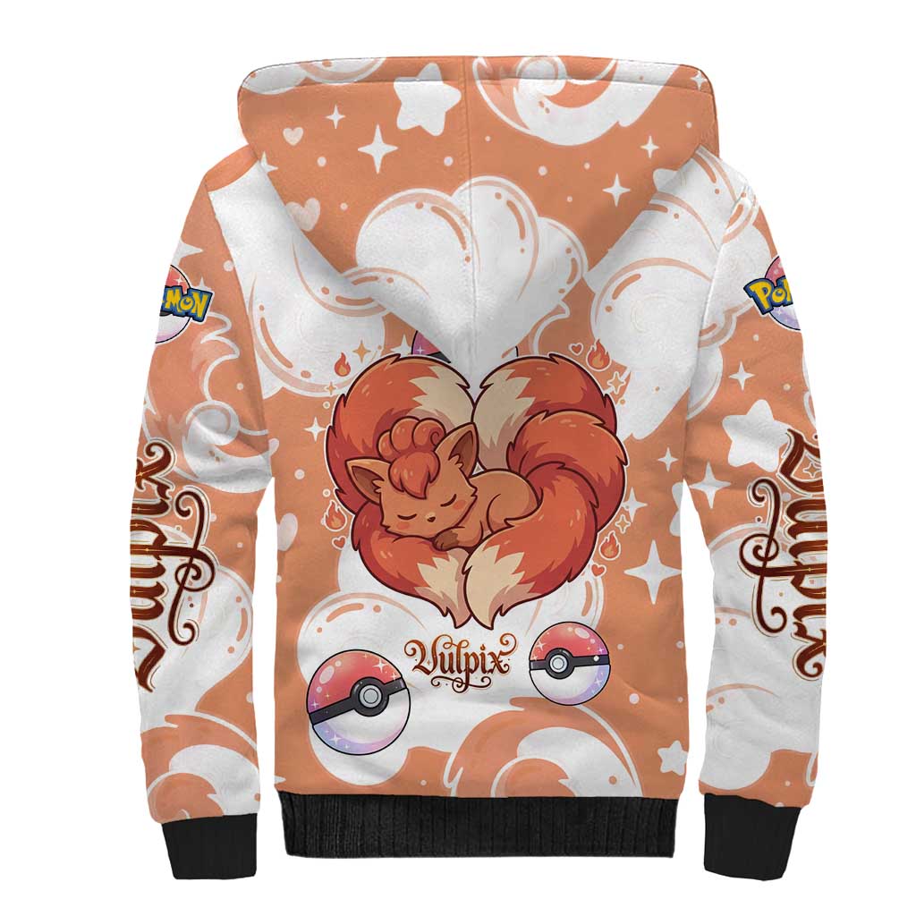 Vulpix Sherpa Hoodie Vintage Flame Swirl Art