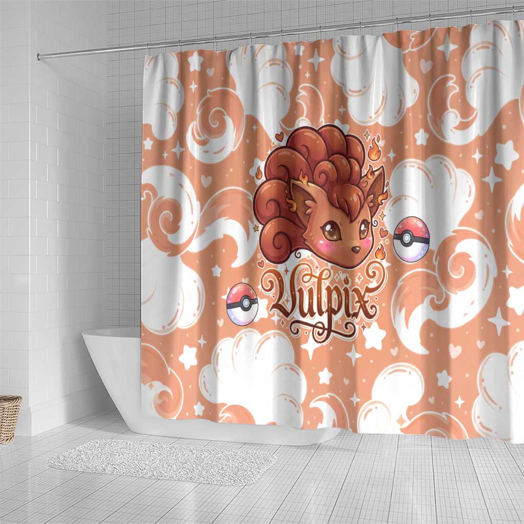 Vulpix Shower Curtain Vintage Flame Swirl Art