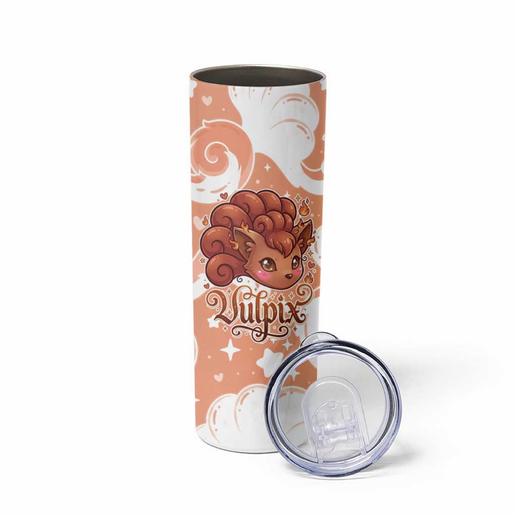 Vulpix Skinny Tumbler Vintage Flame Swirl Art