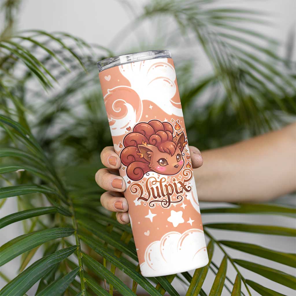 Vulpix Skinny Tumbler Vintage Flame Swirl Art