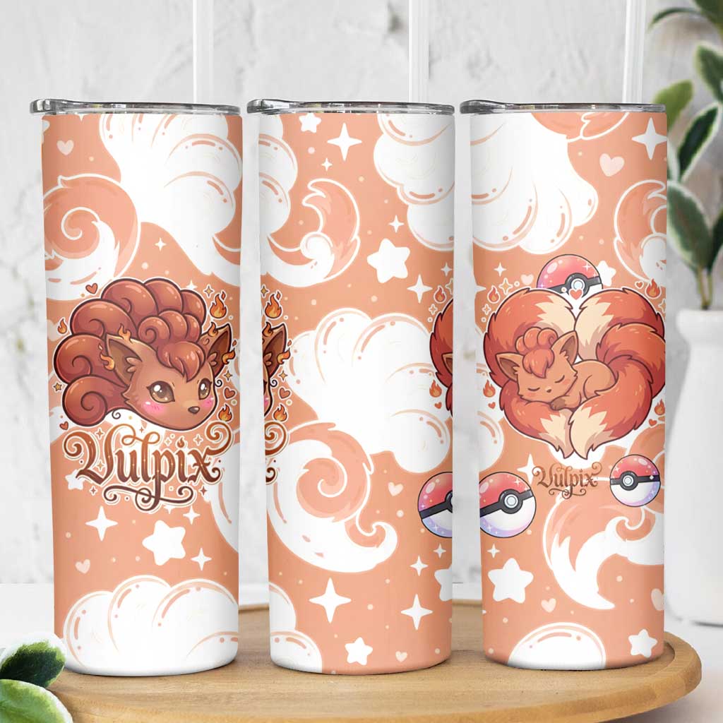 Vulpix Skinny Tumbler Vintage Flame Swirl Art