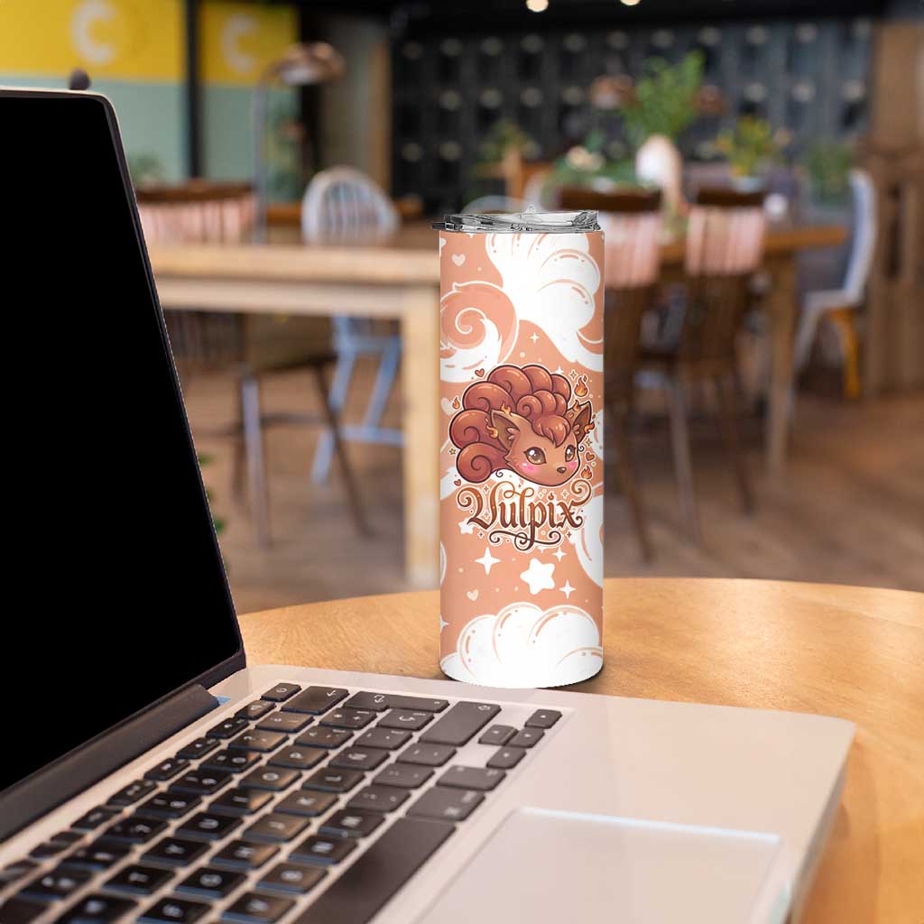 Vulpix Skinny Tumbler Vintage Flame Swirl Art