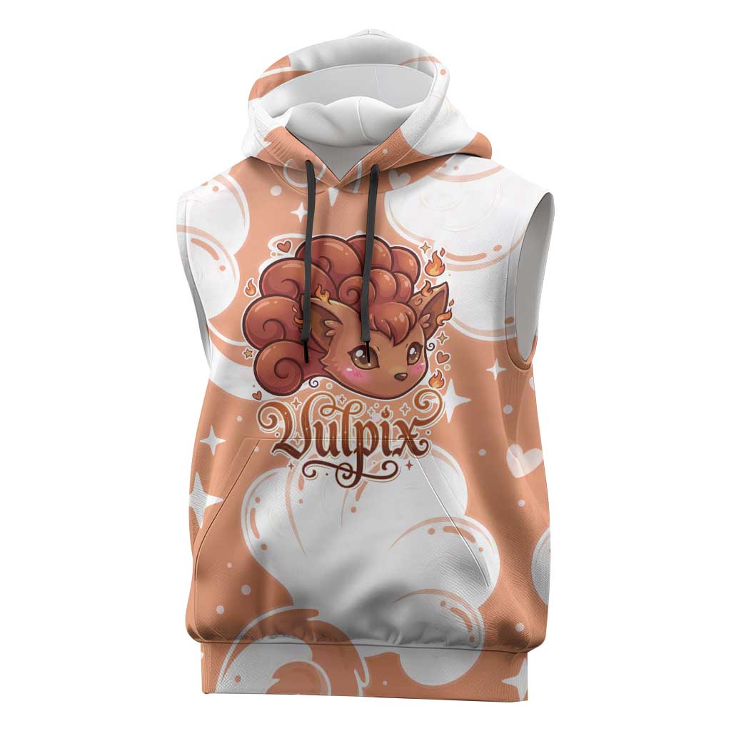 Vulpix Sleeveless Hoodie Vintage Flame Swirl Art
