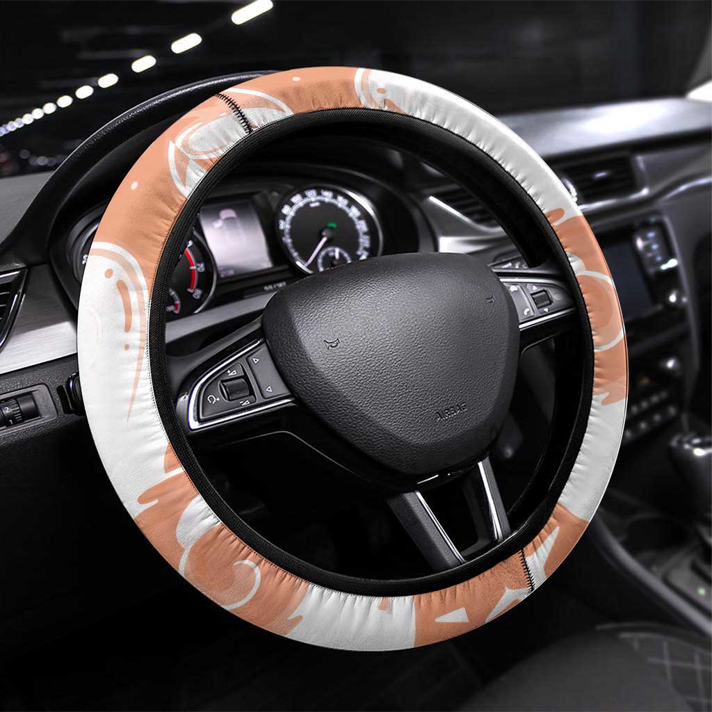 Vulpix Steering Wheel Cover Vintage Flame Swirl Art