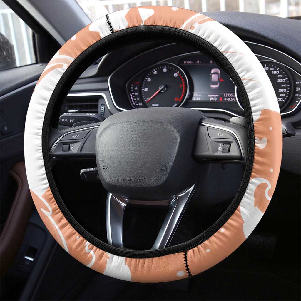 Vulpix Steering Wheel Cover Vintage Flame Swirl Art