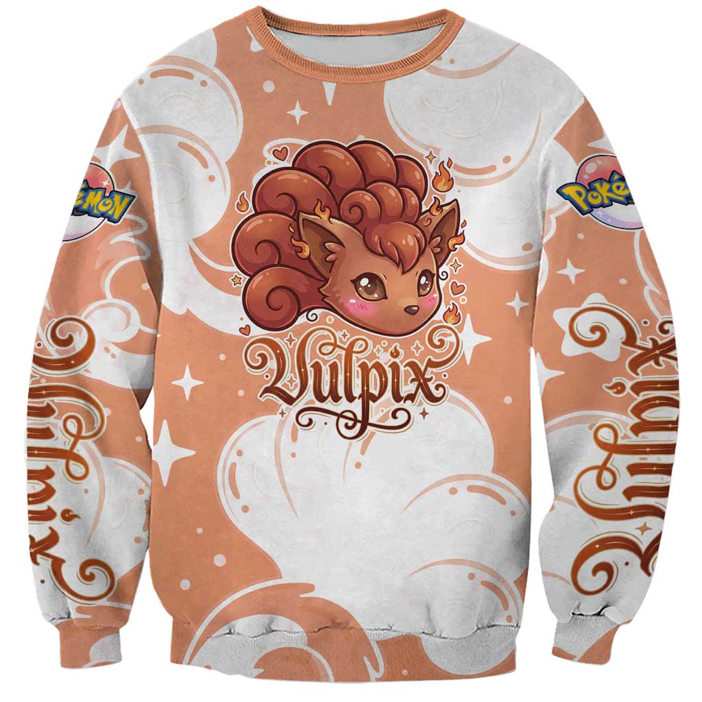 Vulpix Sweatshirt Vintage Flame Swirl Art