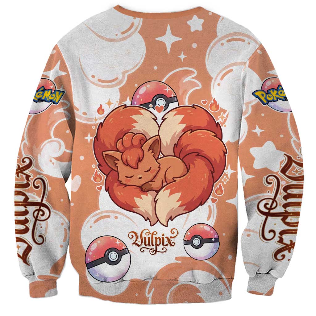 Vulpix Sweatshirt Vintage Flame Swirl Art