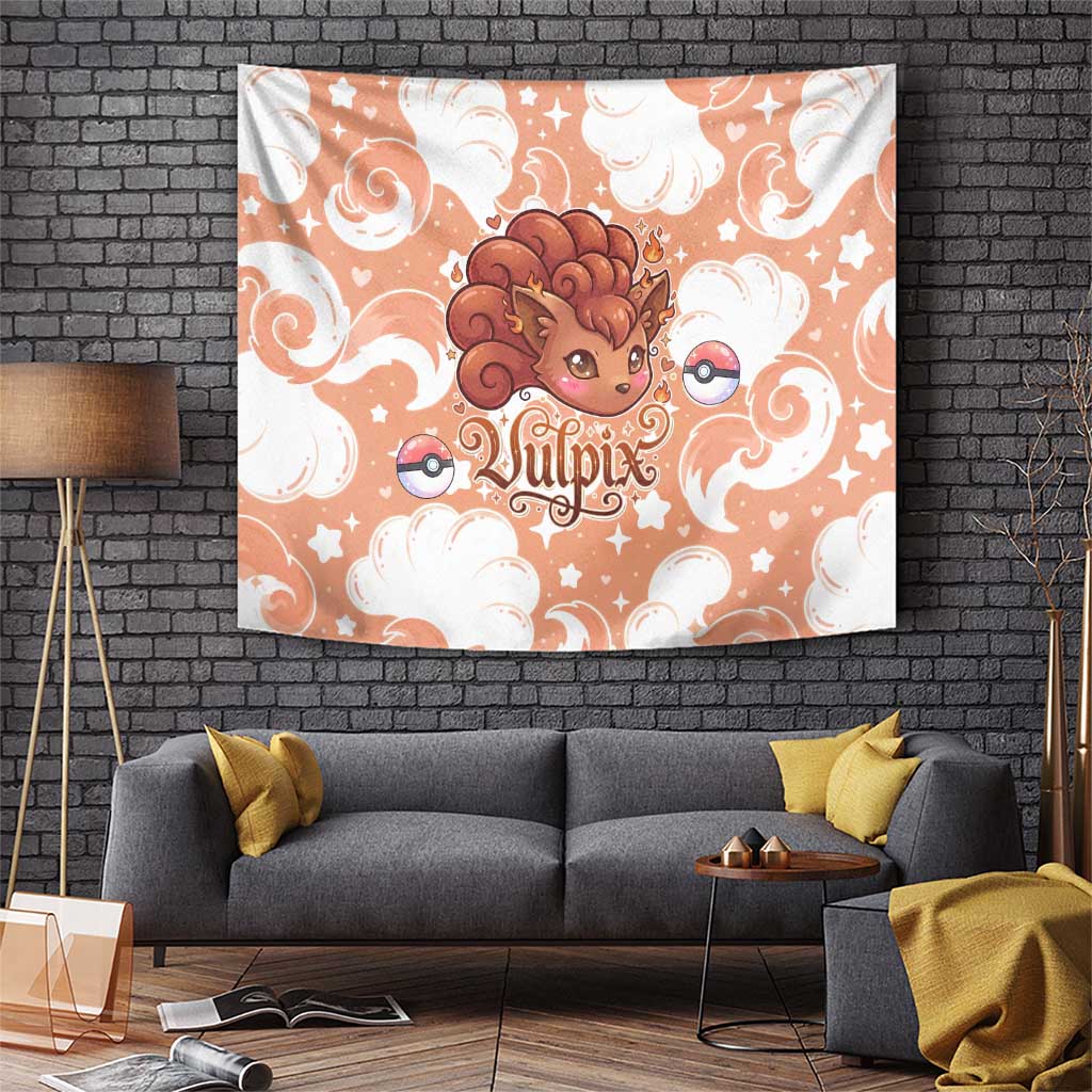 Vulpix Tapestry Vintage Flame Swirl Art