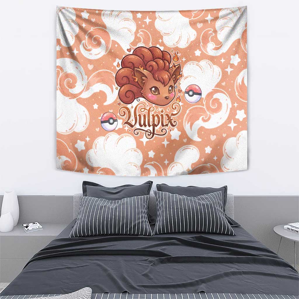 Vulpix Tapestry Vintage Flame Swirl Art