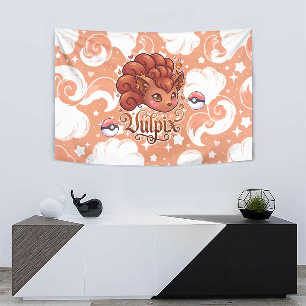 Vulpix Tapestry Vintage Flame Swirl Art