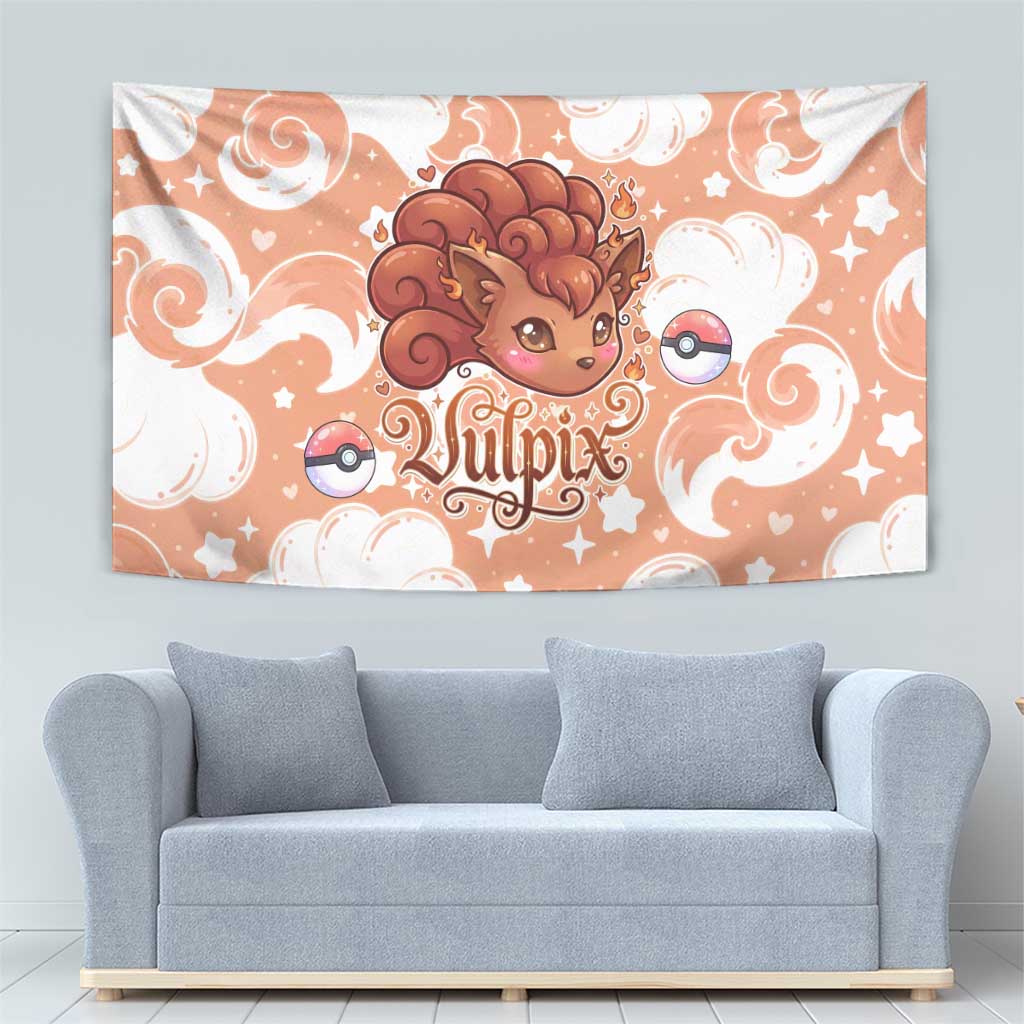 Vulpix Tapestry Vintage Flame Swirl Art