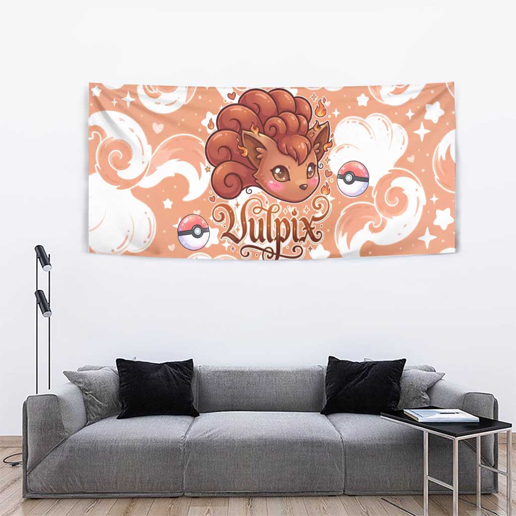 Vulpix Tapestry Vintage Flame Swirl Art